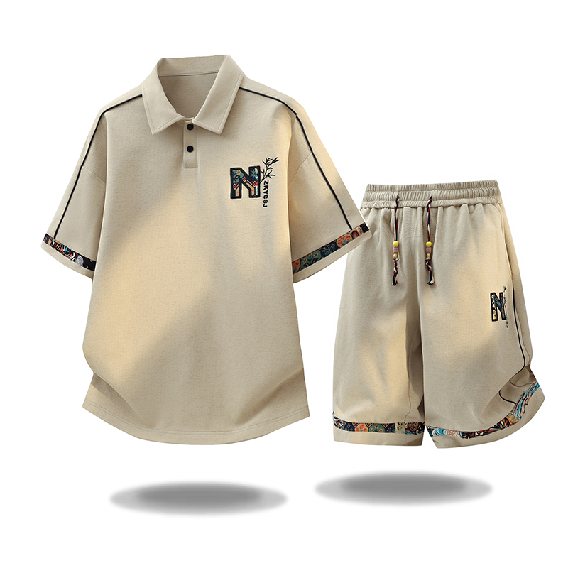 Embroidery Letter - Neues Sommer-Mode-Trendiges Outdoor-Sport-Kurzarm-T-Shirt-Set für Herren, Lässiges