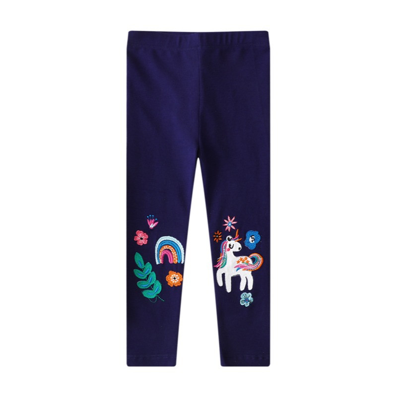 Embroidery Unicorn - Jumping Meters Baby Mädchen Leggings Hosen