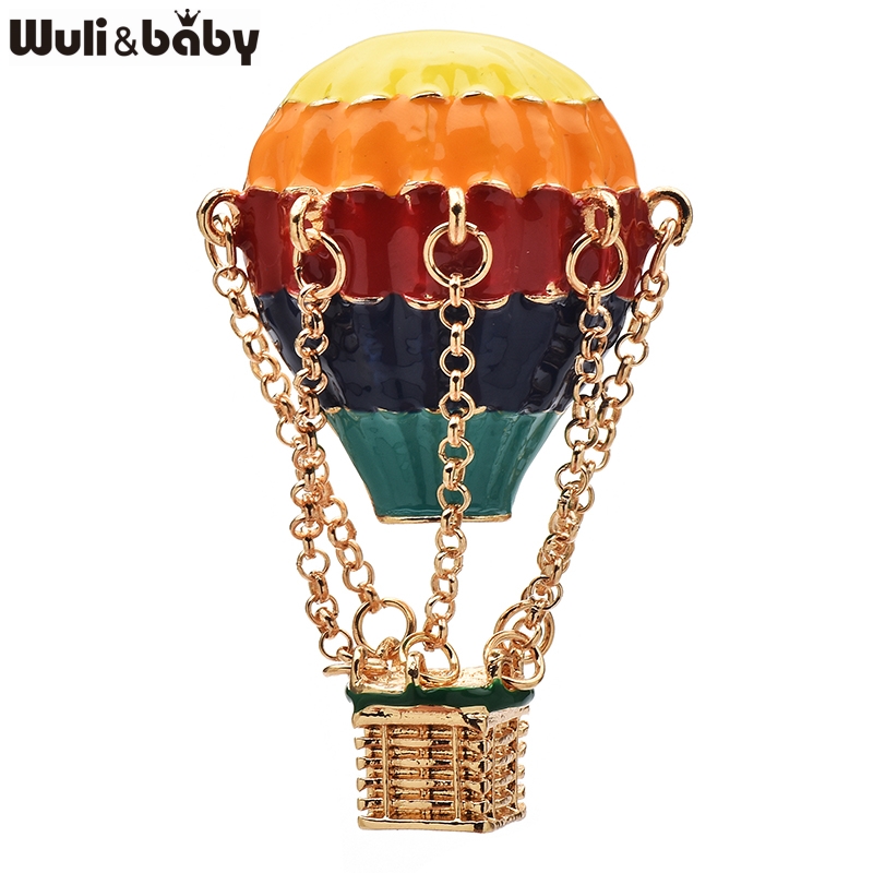 Embroidery Bali - Wuli&baby Mehrfarbige Emaille-Ballon-Brosche, schöne romantische Fahrzeug-Metallbroschen