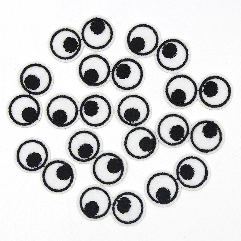 Embroidery On Black Shirt - Cartoon 5 Stück Augen Stickerei Eisen