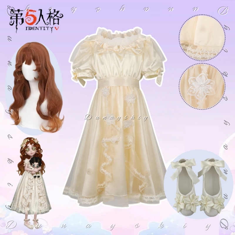 Embroidery Yellow Dress - Identity V Little Girl Oedipus Cosplay-Kostüm,