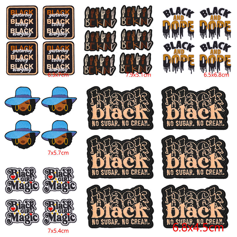 Embroidery On Black Shirt - 10 Teile/lose Schwarz Mädchen Magie Cooles