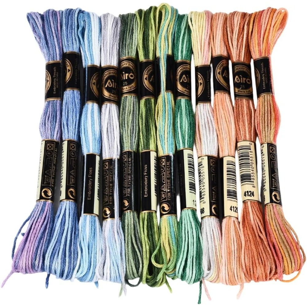 Embroidery Thread - 12 Stränge 105 Yards Kreuzstich-Garn, Mehrfarbiges