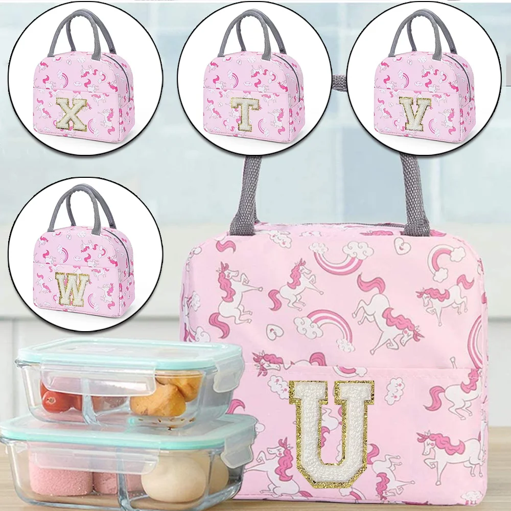 Embroidery Unicorn - Isolierung Lunchtasche Niedliche Einhorn Stickerei für