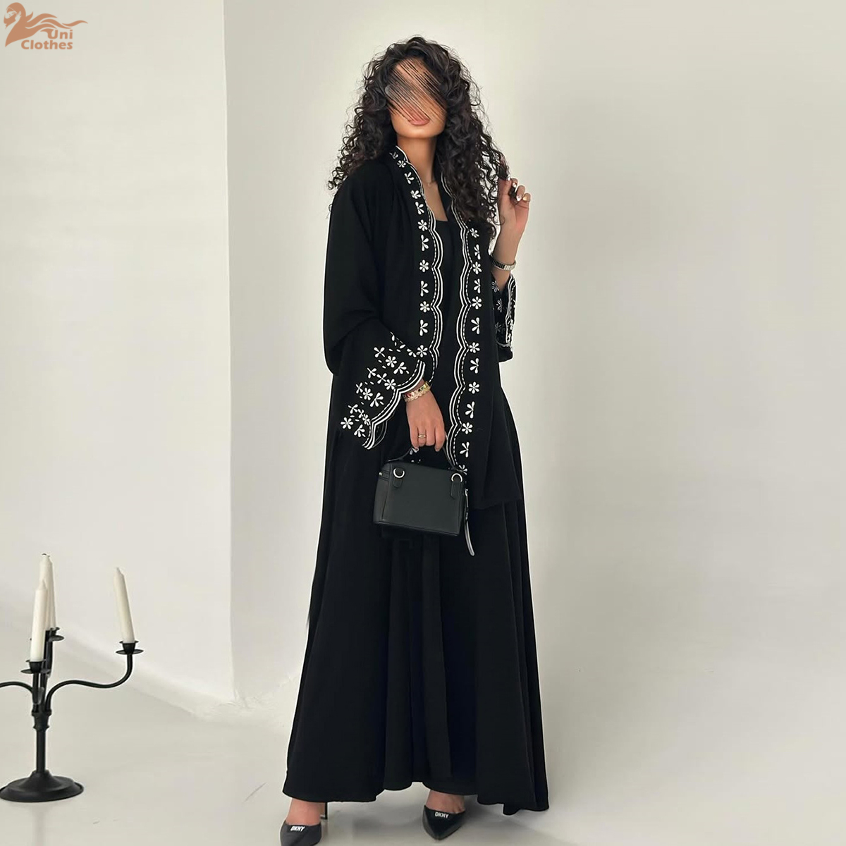 Embroidery Hijab - Luxuriöse Bestickte Ärmel-Strickjacke für Muslimische Frauen