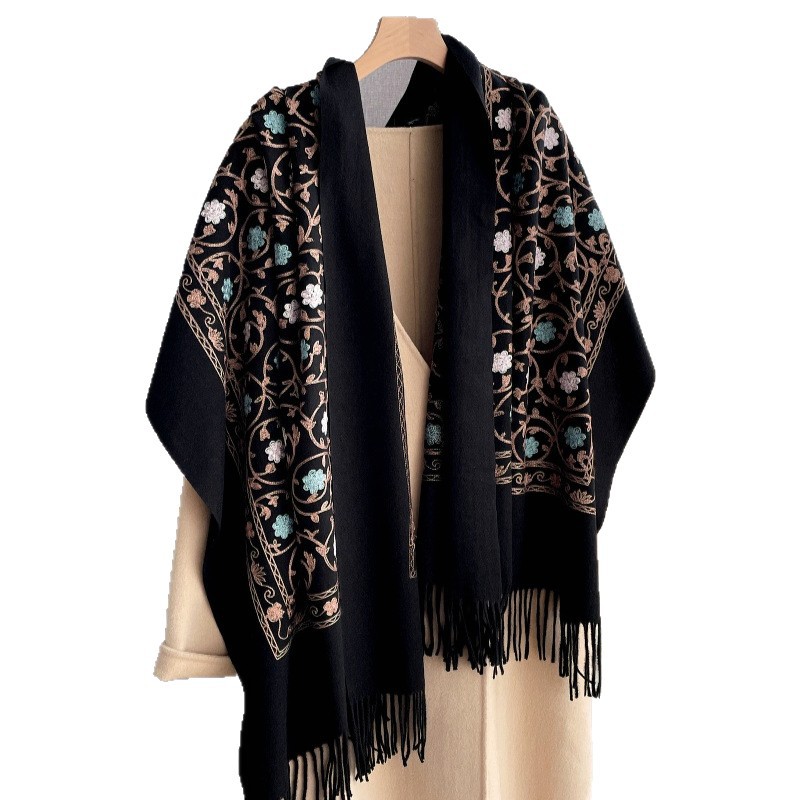 Embroidery Hijab - 2023 neue Stickerei Kaschmir Schal Frauen