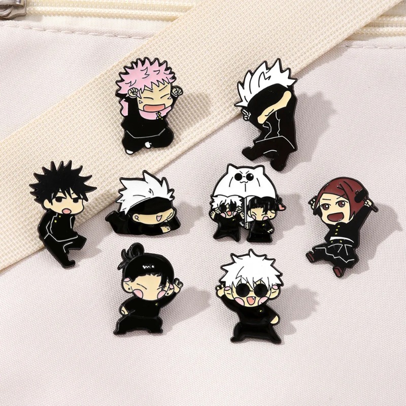 Embroidery Outfit - 8-teiliges Anime Itadori Yuji Emaille-Pin-Set, Cartoon