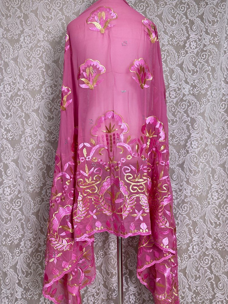 Embroidery Hijab - Afrikanischer muslimischer Hijab-Schal, Großhandel, 2 m