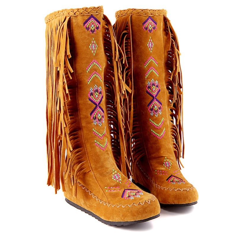 Quastenstiefel Handgefertigte  – Embroidery Print Bewertung und Preis
