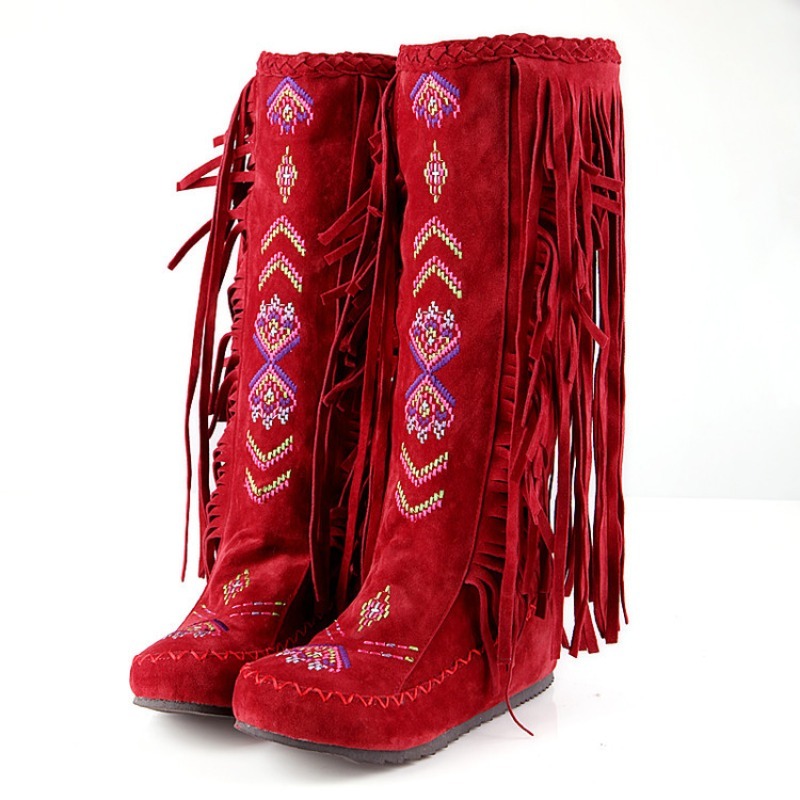 Quastenstiefel Handgefertigte  – Embroidery Print Bewertung und Preis