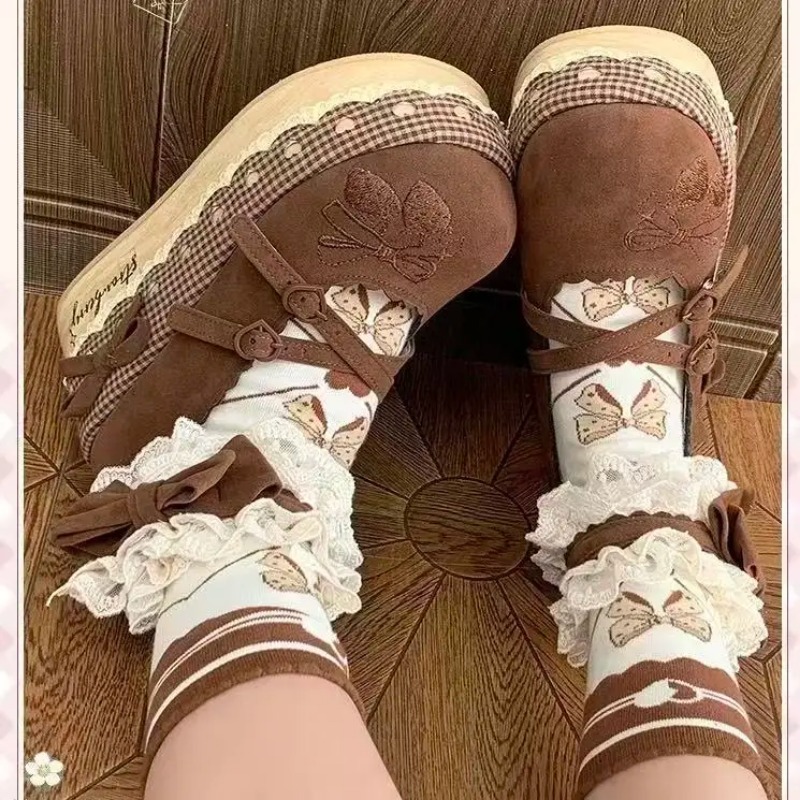 Lolita High Heels mit erhöhter – Embroidery Print Bewertung und Preis