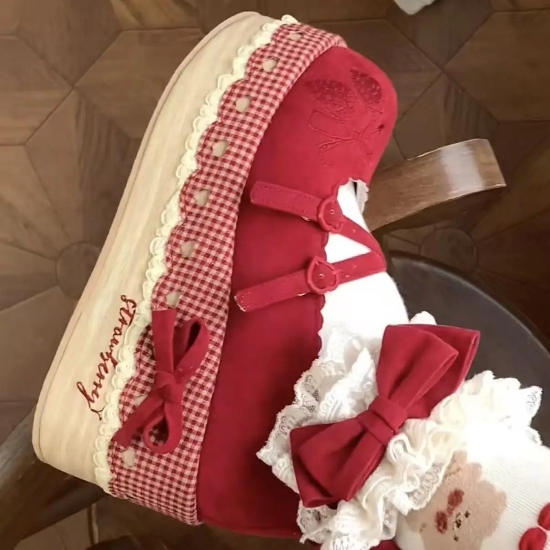 Lolita High Heels mit erhöhter – Embroidery Print Bewertung und Preis