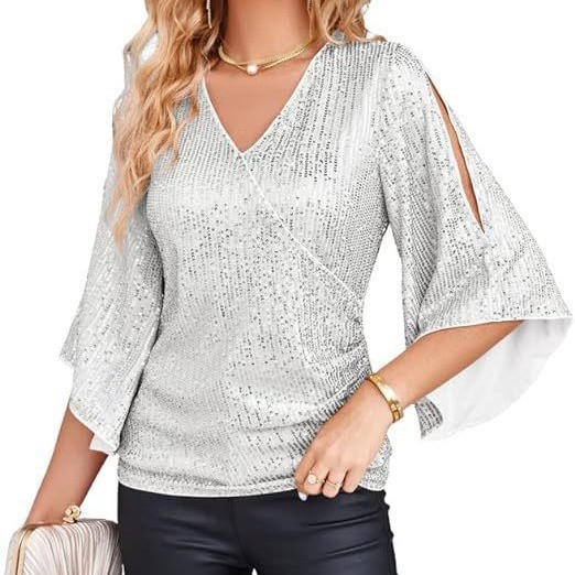 Elegante Damenbluse mit langen – Embroidery Effect Bewertung und Preis