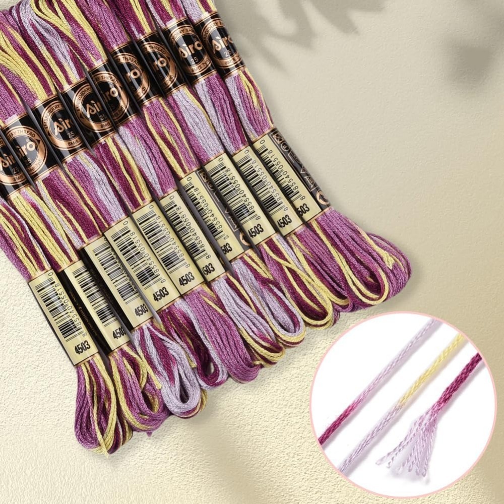6-strängige lila bunte Stickga – Embroidery Thread Bewertung und Preis