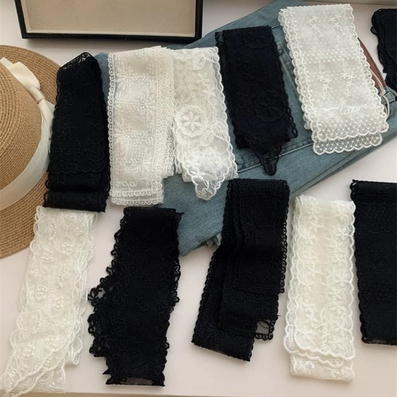 Neuer Schwarz-Weißer Langer Sp – Embroidery Ribbon Bewertung und Preis