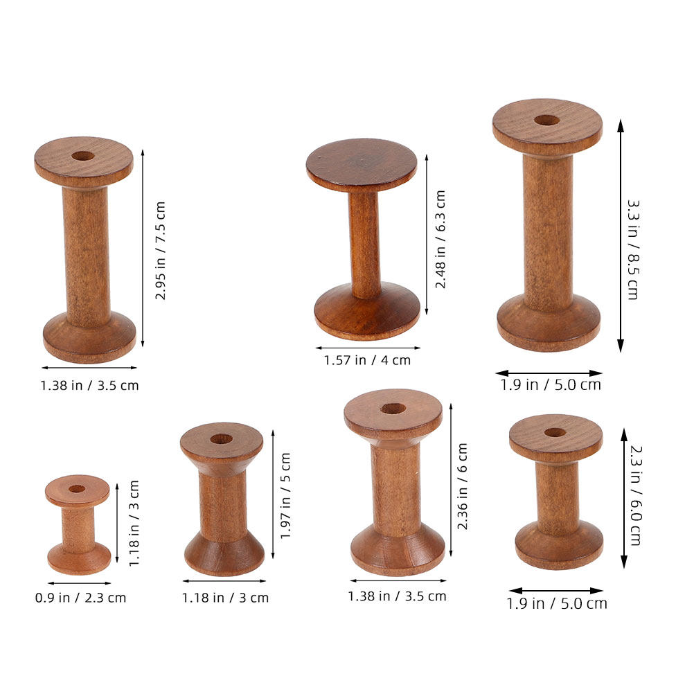 7-teiliges Set Holzgarnspulen, – Embroidery Thread Bewertung und Preis