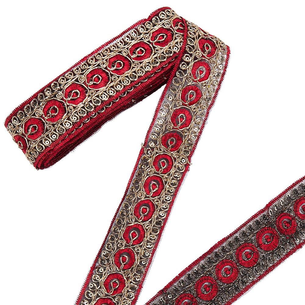 10 Yards 1,77 Zoll Rotes Besti – Embroidery Ribbon Bewertung und Preis