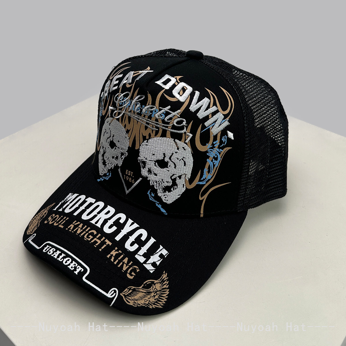 Totenkopf-Flammen-Stickerei Ha – Embroidery Letter Bewertung und Preis