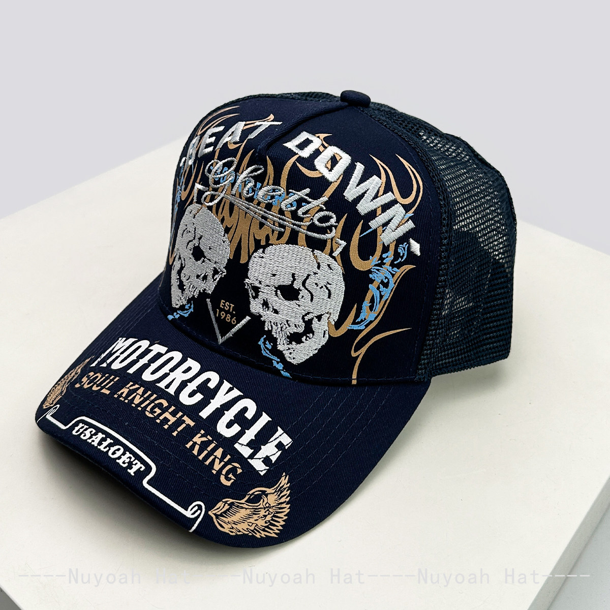 Totenkopf-Flammen-Stickerei Ha – Embroidery Letter Bewertung und Preis