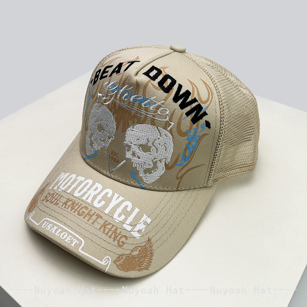Totenkopf-Flammen-Stickerei Ha – Embroidery Letter Bewertung und Preis