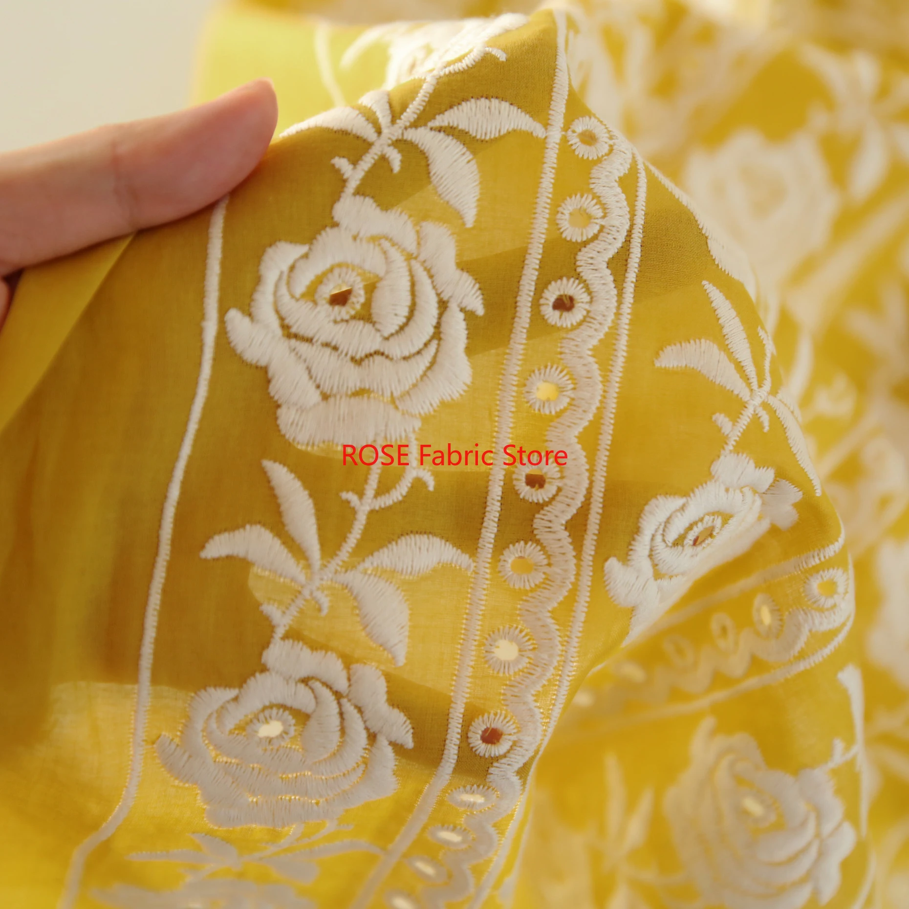 Französische Baumwolle, gelbe  – Embroidery Yellow Dress Bewertung und Preis