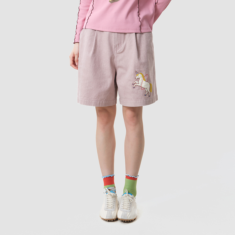MOVEUP Damen Freizeitshorts 20 – Embroidery Unicorn Bewertung und Preis